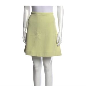 Chloe Wool Aline Pistaschio Green Mini Skirt